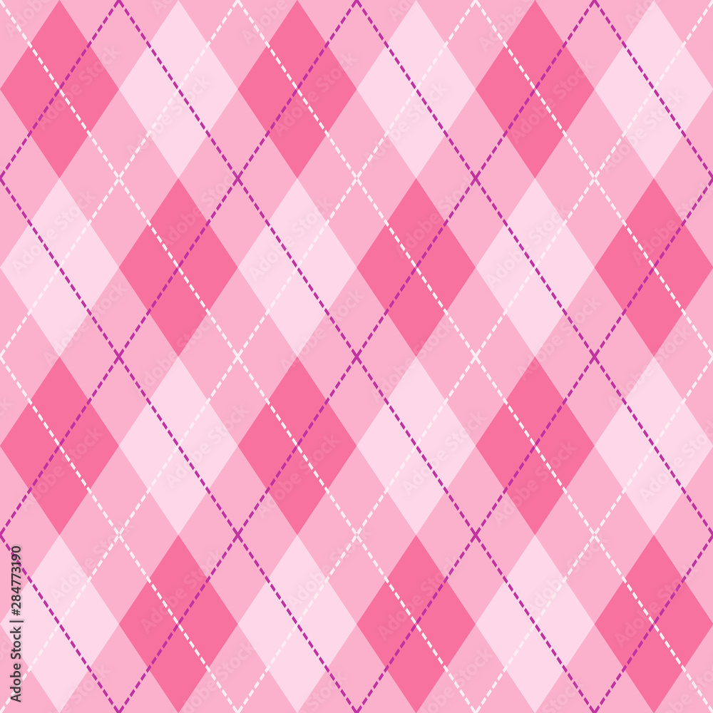 Pink, Violet and White Seamless Argyle Pattern Vector Background Pink, Violet and White Seamless Argyle Pattern Vector Background
