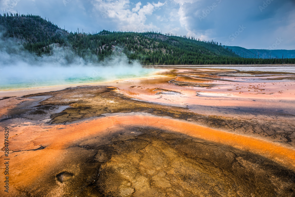 Steam Rises from Grand Prismatic - 1 Steam Rises from Grand Prismatic - 1