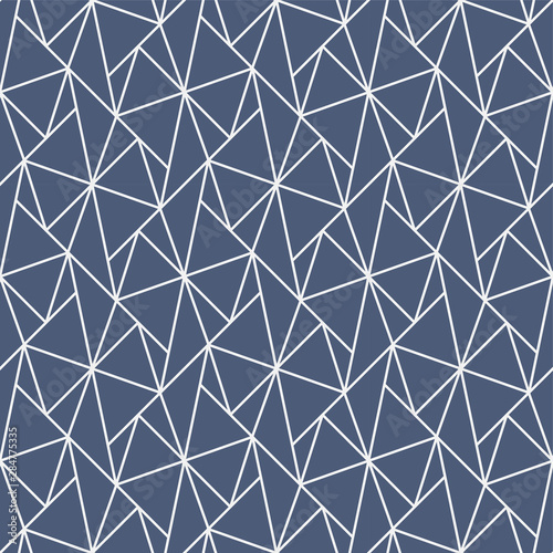 Vector seamless pattern and modern stylish texture. Repeating linear grid background with linear triangles.