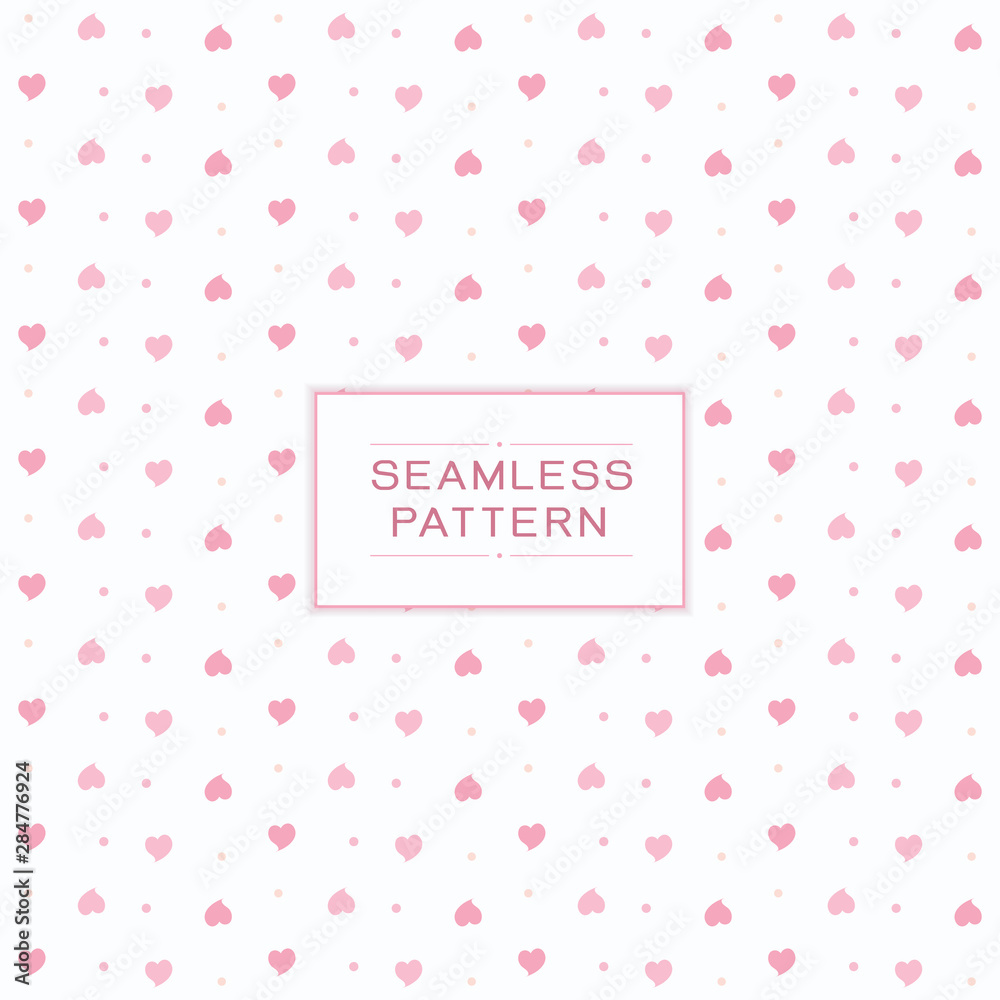 Vector seamless pattern with heart stylish grid background for love or Valentine's Day concept.
