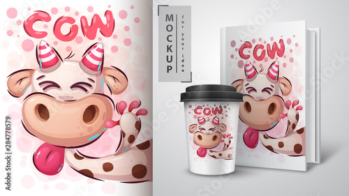 Crazy cow poster and merchandising