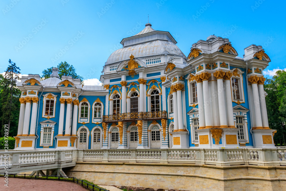 Pavilion Hermitage in Catherine park at Tsarskoe Selo in Pushkin, Russia