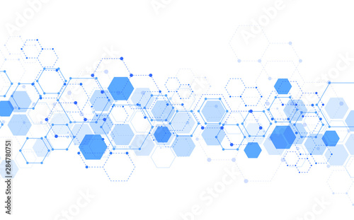 Molecular structure abstract tech background. Medical design. Vector illustration