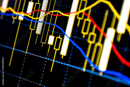 The price chart Japanese candle stick charts photo