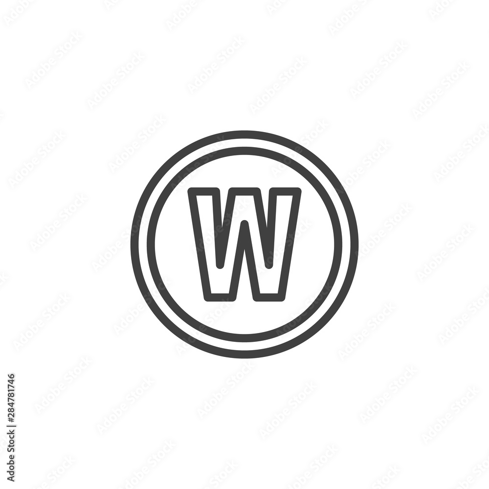 Wet cleaning, wash machine sign line icon. linear style sign for mobile concept and web design. Laundromat instruction outline vector icon. Laundry symbol, logo illustration. Vector graphics