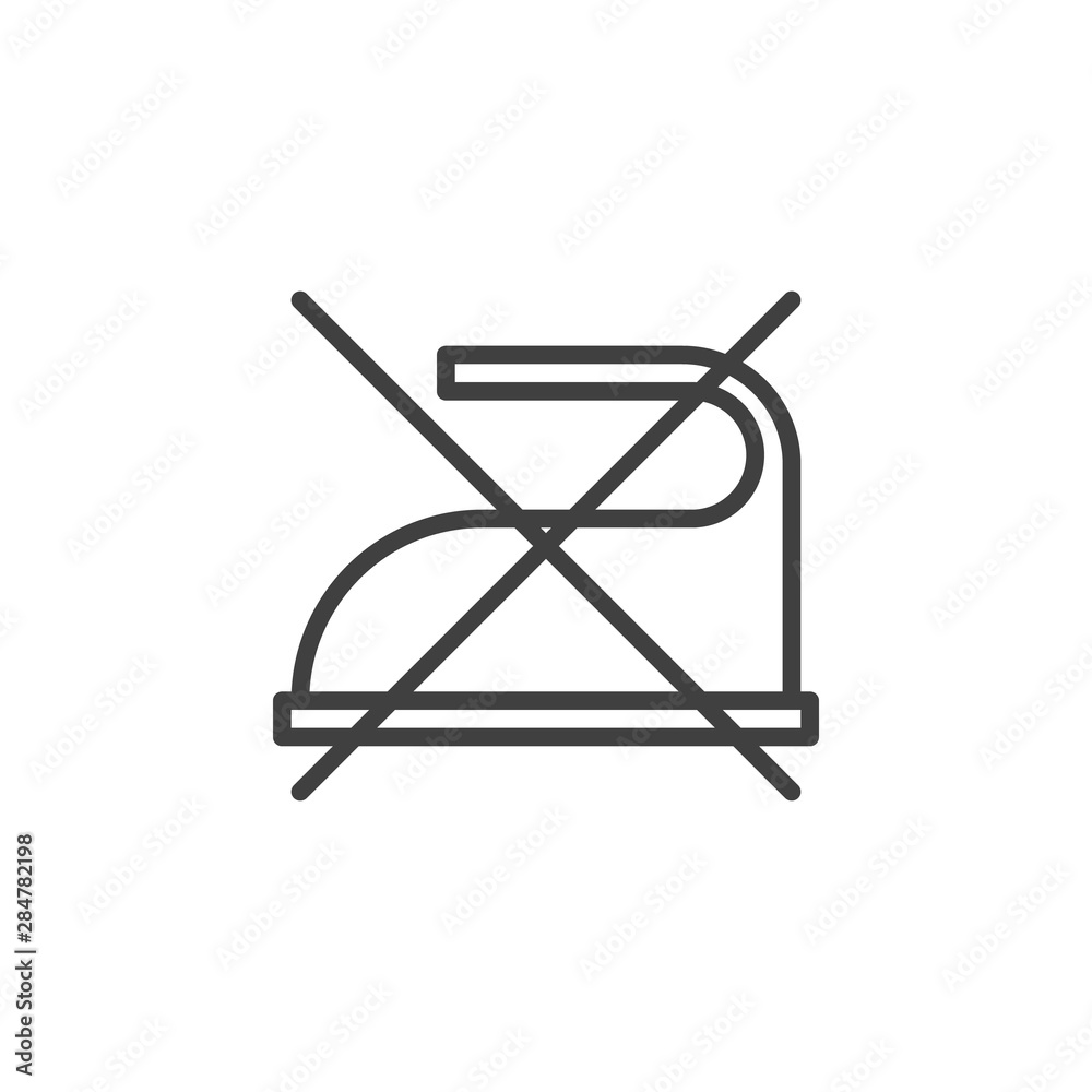 Do not iron sign line icon. linear style sign for mobile concept and web design. No ironing outline vector icon. Laundry symbol, logo illustration. Vector graphics Do not iron sign line icon. linear style sign for mobile concept and web design. No ironing outline vector icon. Laundry symbol, logo illustration. Vector graphics