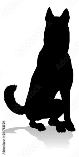 A detailed animal silhouette of a pet dog photo