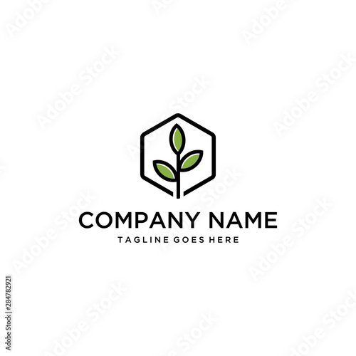 Illustration of Home for crop breeding projects for modern farming technology logo design