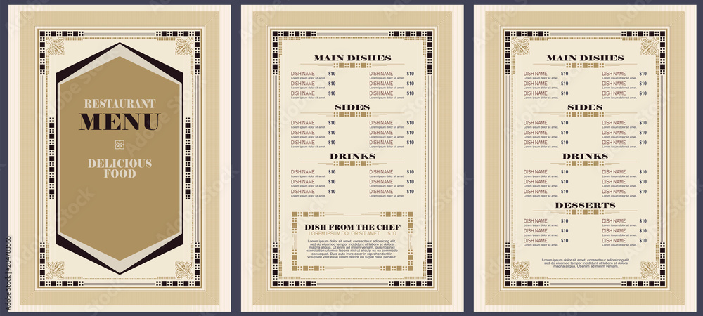 Fototapeta premium Restaurant menu template or other design.
