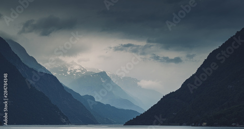 Panorama of gloomy cloudy N...