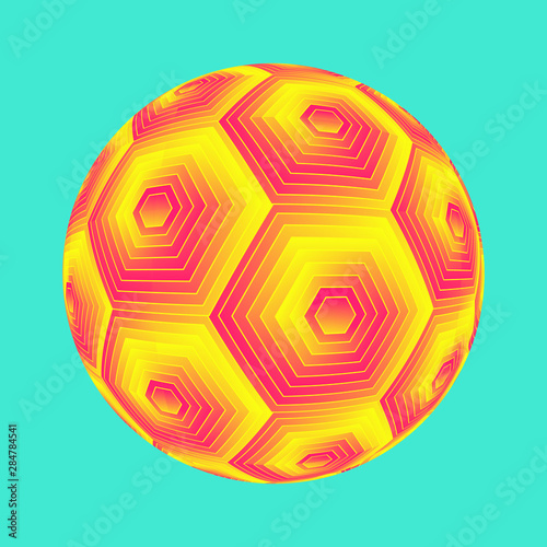 hexagonal lights beehive sphere orange blue