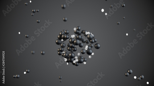Group of spheres levitate a...
