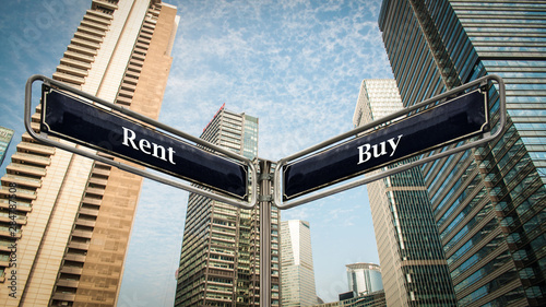 Street Sign to Buy versus Rent
