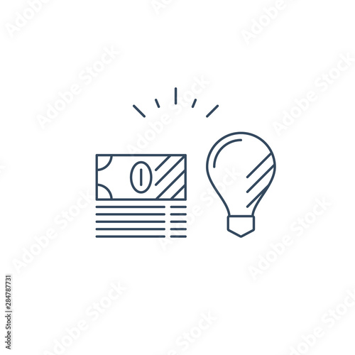 Business idea, financial consulting, money investment strategy, line icon