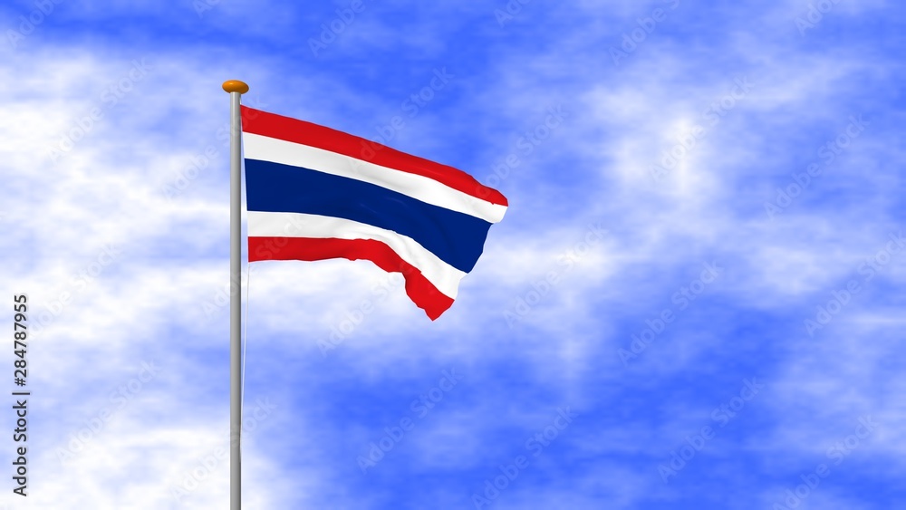 Thailand flag on blue sky