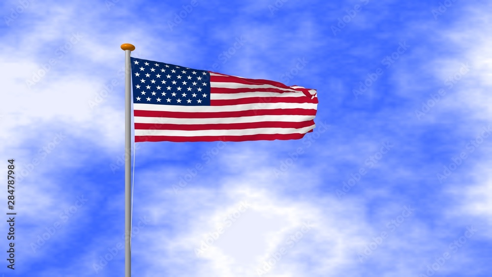 waving american flag of united states of america