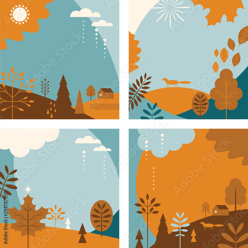 Autumn banners  set autumn sale banners template designs  fall sale posters