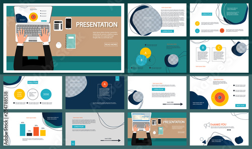 Template is the best as a business presentation, used in marketing and advertising, flyer and banner, the annual report. Elements on a dark grey background