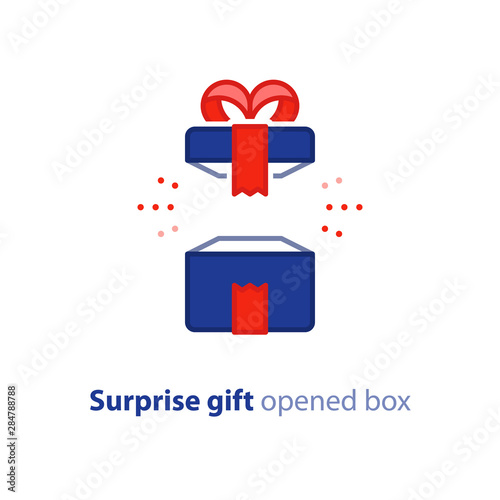 Super gift, amazing present, surprising opened box, happy birthday, promotion package