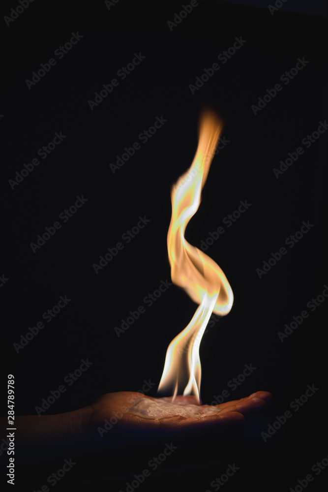 The dengerous fire in hands