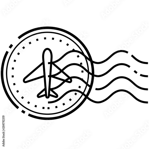 Airmail letter icon in outline style