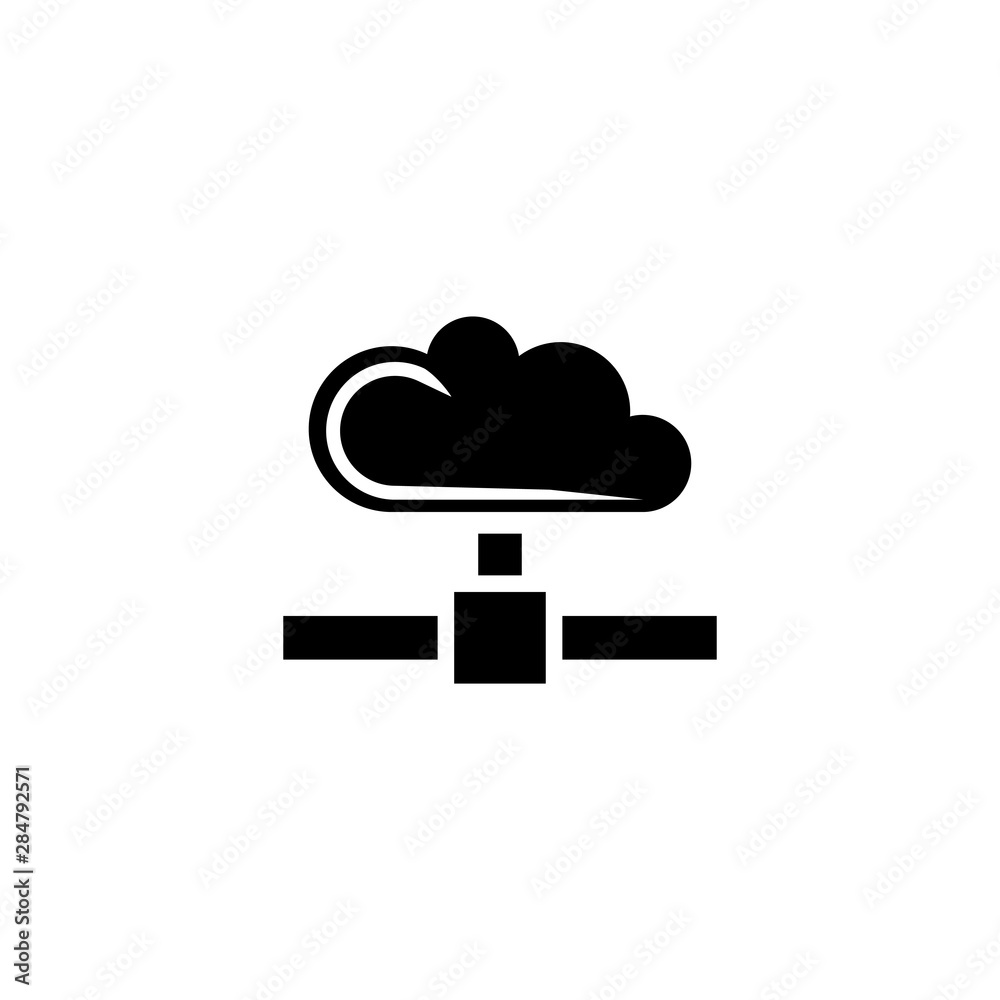 Cloud Data Sync, Shared Computing Flat Vector Icon Cloud Data Sync, Shared Computing Flat Vector Icon