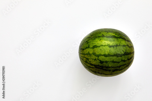 Watermelon isolated in white background viewed from above