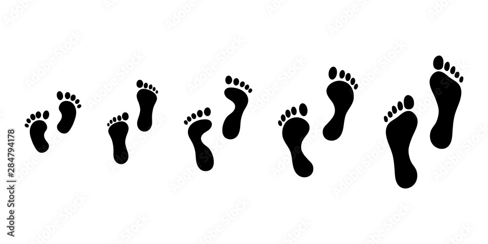 Footsteps icon. Shoes Footsteps. Footprints Vector different footprint ...