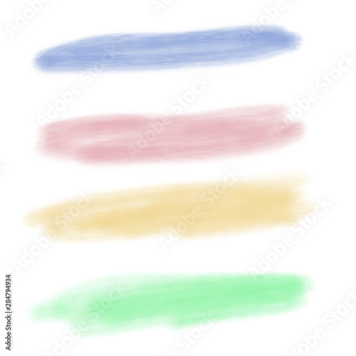 Pastel color, Watercolor painted by hand brush strokes, banners. Isolated on white background.