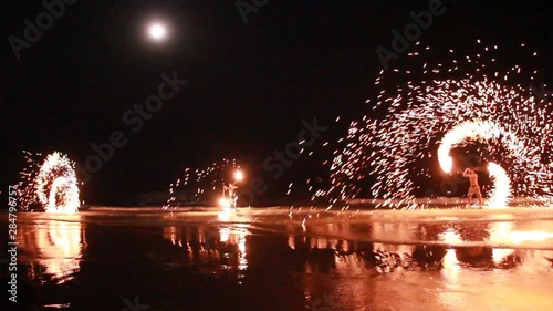 Fire show at Koh samed, Rayong Province, Thailand.