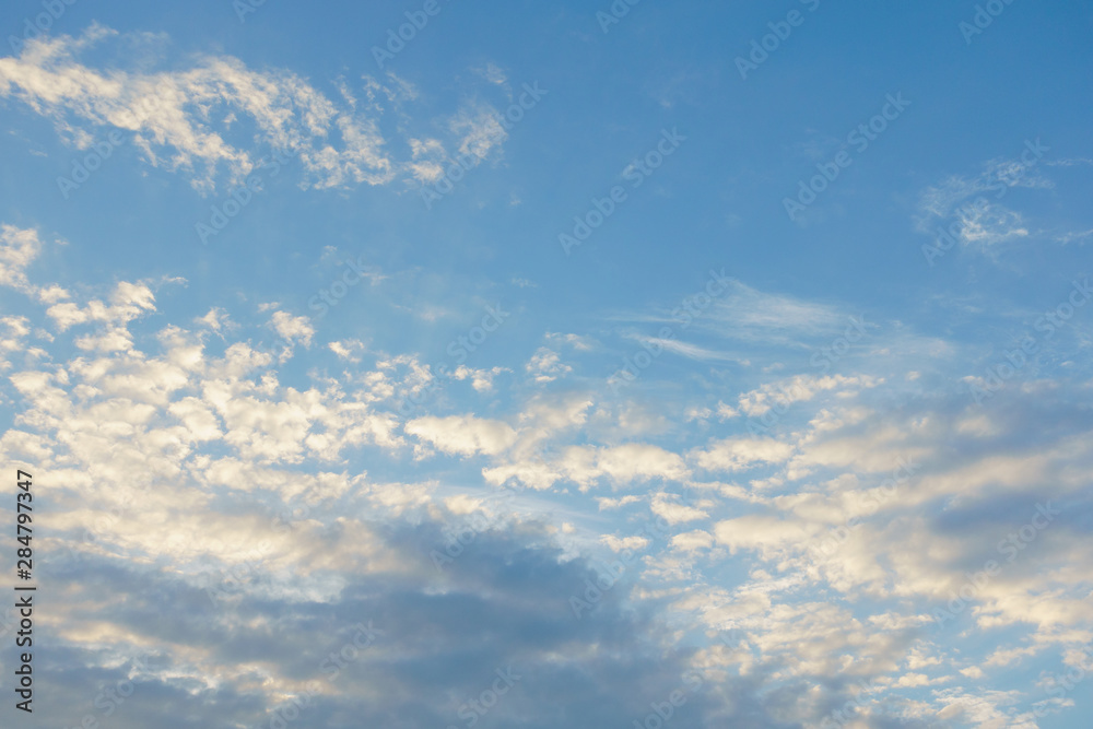 Pastel blue sky cloud beautiful nature background.