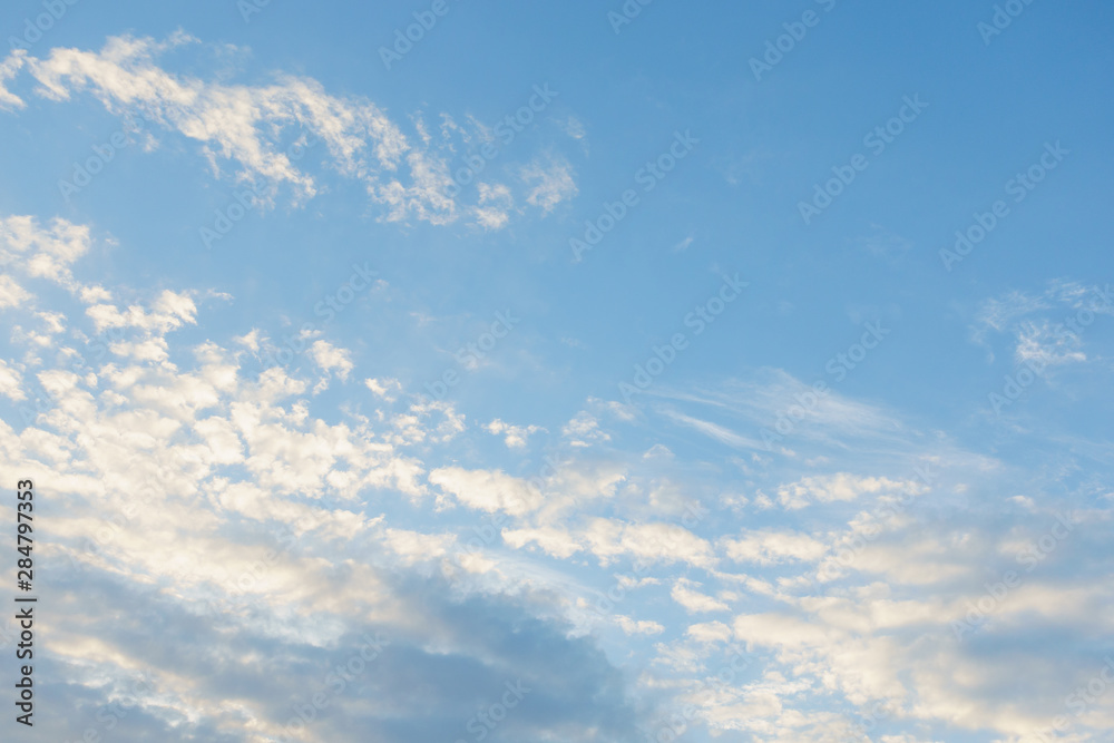 Pastel blue sky cloud beautiful nature background.