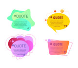 Set of quote box vector isolated on white background