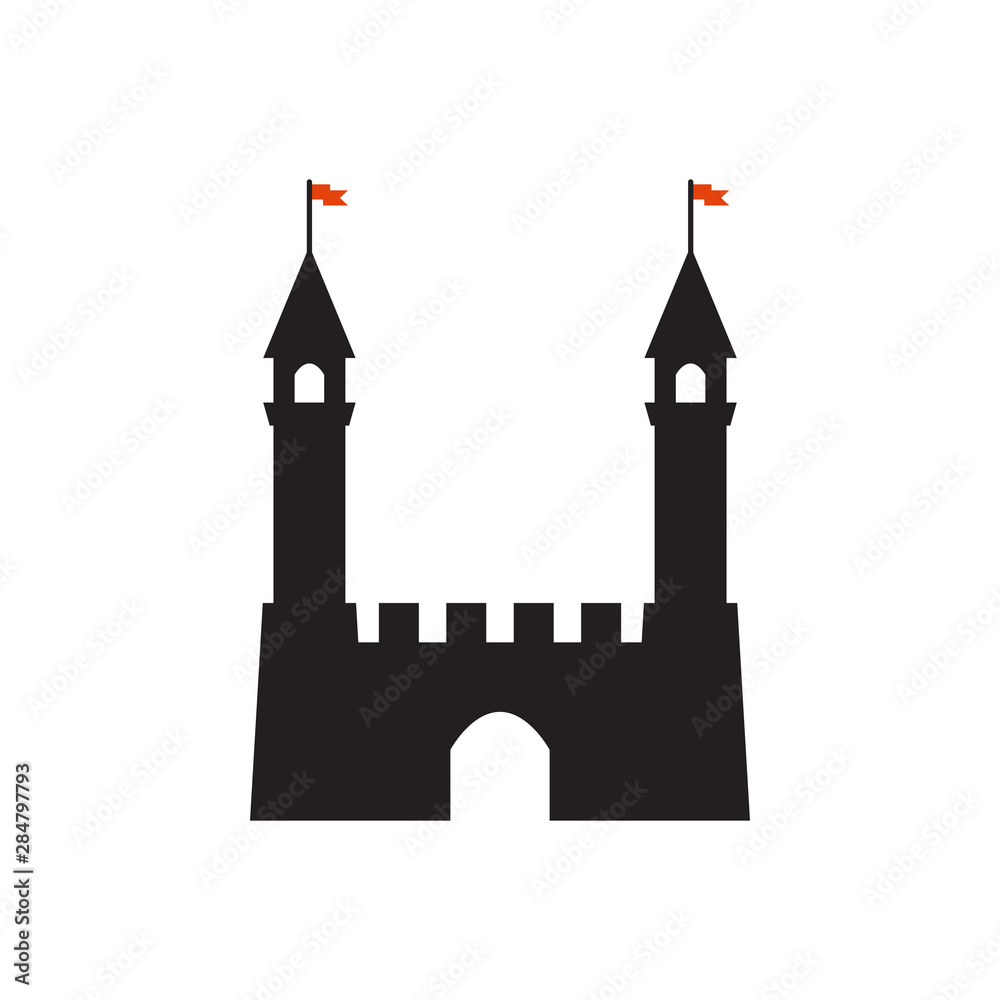 Castle graphic design template vector isolated illustration