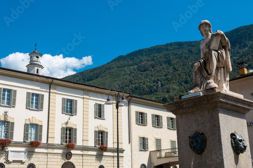 tirano country to the border of the Swiss station of the red train of the Bernina