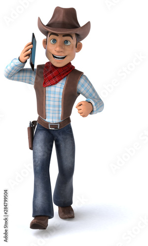 Fun cowboy - 3D Illustration