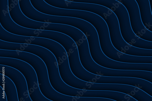 Background with blue waves. Abstract wavy blue paper background.