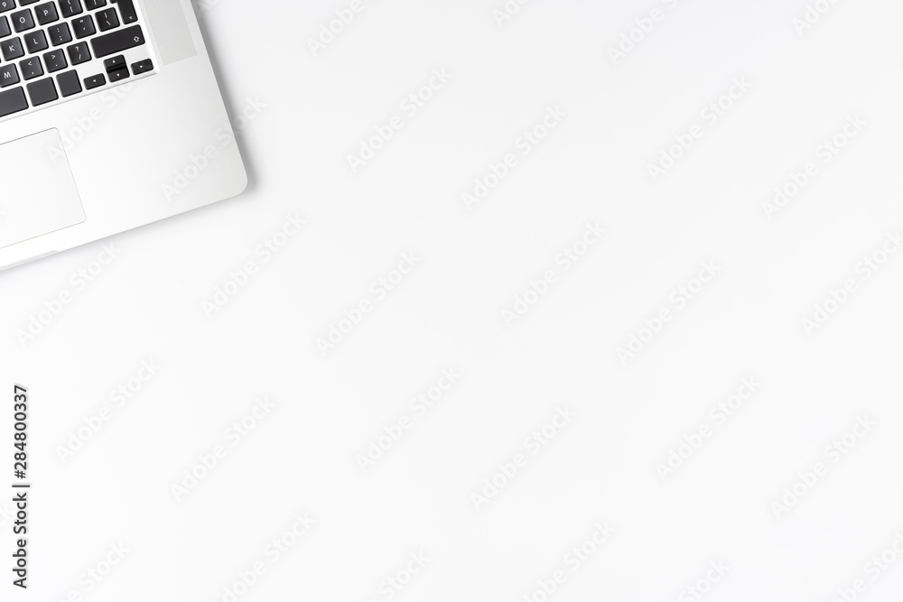 Concept of business background with laptop. Office desktop with copyspace Concept of business background with laptop. Office desktop with copyspace