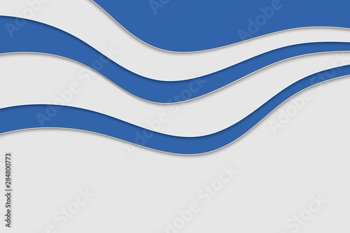 Background with blue waves. Abstract wavy blue paper background.