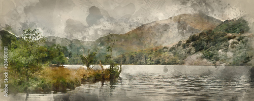 Digital watercolor painting...