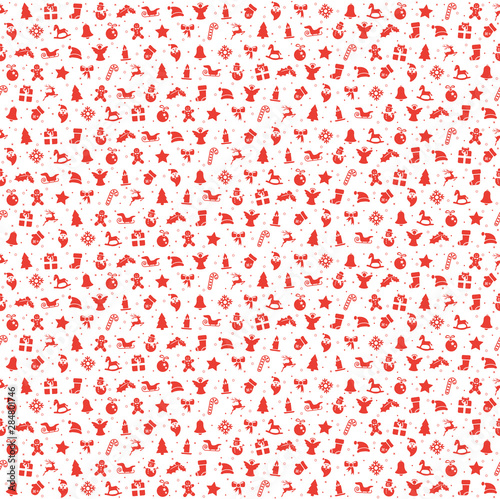 seamless christmas background consists of icons