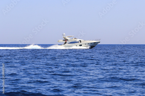 Luxury motor boat. Fast motor yacht © VP