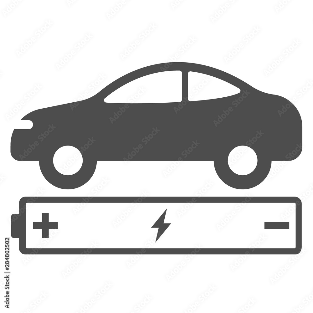 electric eco car with battery acumulator icon isolated on white background. electric eco car flat icon for web, mobile and user interface design. electric ecological transport comcept electric eco car with battery acumulator icon isolated on white background. electric eco car flat icon for web, mobile and user interface design. electric ecological transport comcept