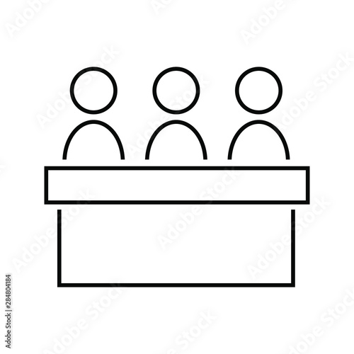 Jury group committee vector icon. jurors illustration symbol. Council symbol.