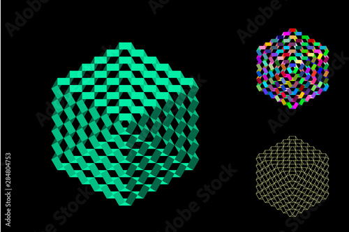 Abstract polygonal broken c...
