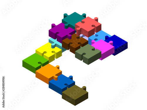 Stairway of puzzle. Isolate...