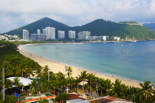 China. Hainan Island-July 25, 2019. The Dadonghai Bay.        photo