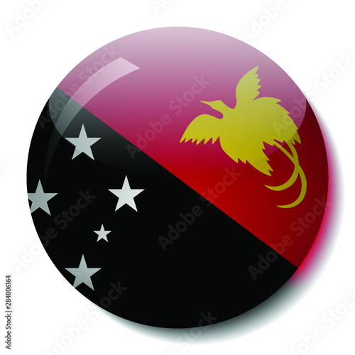 Free Download Papua New Guinea flag glass button vector illustration - GFXLoad