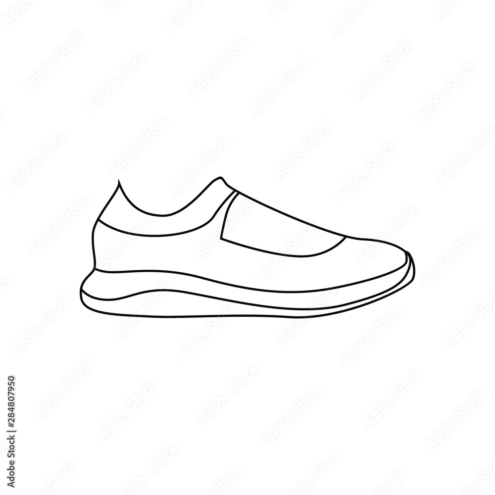 mens sneakers shoe vector. shoe in line art vector. black line shoe mens sneakers shoe vector. shoe in line art vector. black line shoe