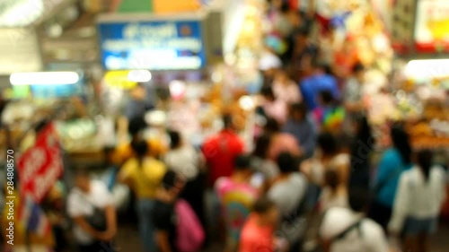 Wallpaper Mural Blurred  of people in Warorot  market  , Chiangmai Thailand Torontodigital.ca